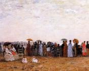 尤金 布丹 : Trouville, Beach Scene